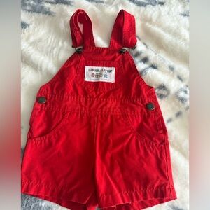 Bright Red Kids Overalls